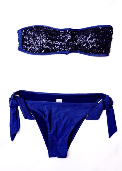 Angelo Azzurro – Costume a Fascia Blu con Paillettes Due Pezzi